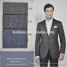 Nouveau tissu de costume de chevrons de conception dans la composition de poly coton de laine